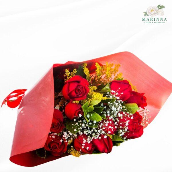 Buquê 12 de Rosas Vermelhas Tradicional - Imagem 2