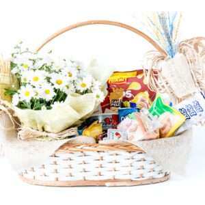 Cesta de Café com Margaridas