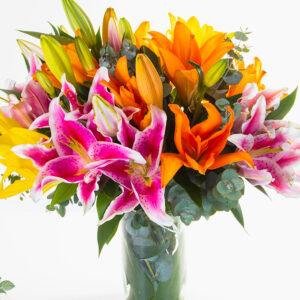 Magnifico Arranjo de Lírios Colorido
