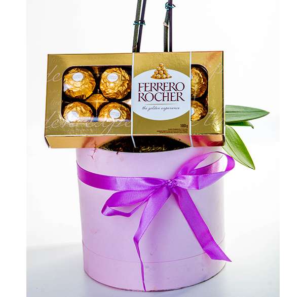 Sofisticada Mini Orquídea Pink com Ferrero Rocher - Imagem 2