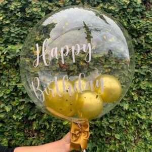 Balão Bubble "Happy Birthday"