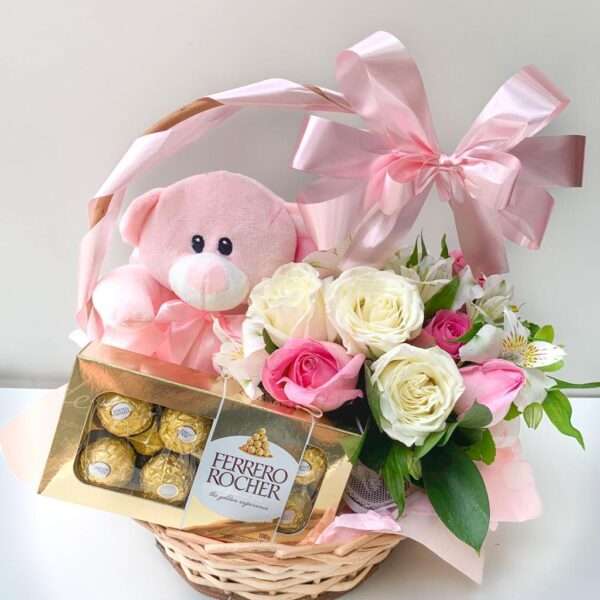 Cesta Baby Girl - Rosas - Imagem 2