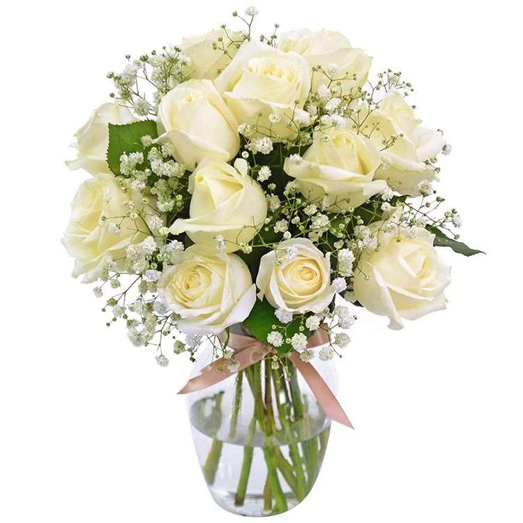 Arranjo de Rosas Brancas