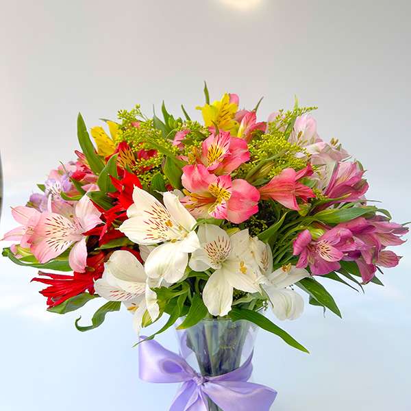 Luxuoso Arranjo de Astromélias Coloridas - Imagem 3