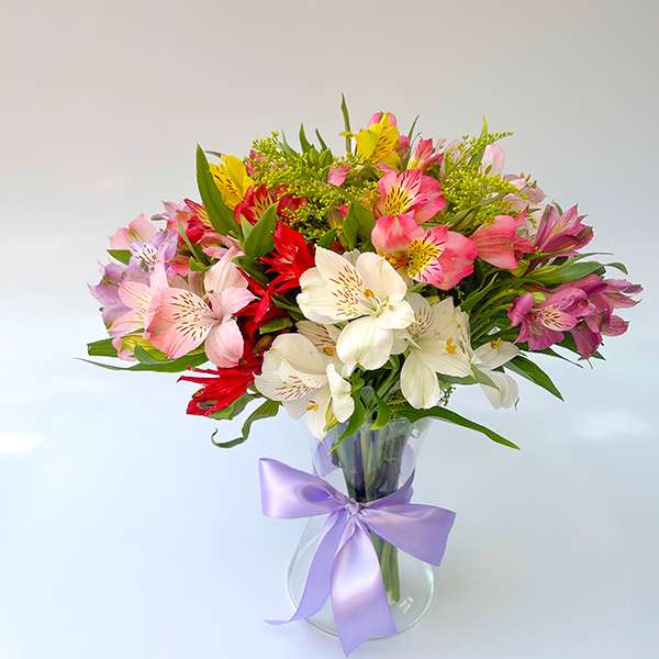 Luxuoso Arranjo de Astromélias Coloridas