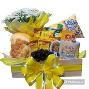 Cesta de Café da Manhã para Mãe com Margarida