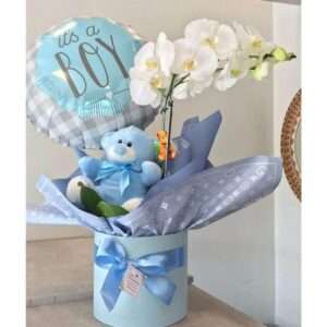 Box de Orquídea Branca - It's a boy!