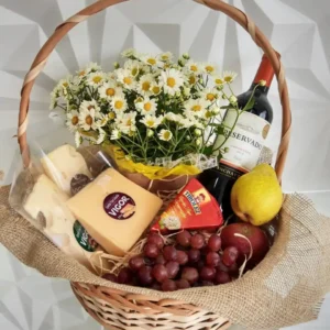 Cesta Margarida, Vinho e Quitutes