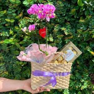 Piquenique de Mini Orquidea com Chocolate