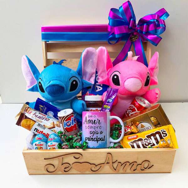 Baú de Chocolates Casal de Stitch - Imagem 3