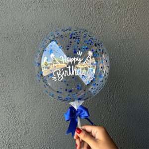 Balão Mini Bubble "Happy Birthday"