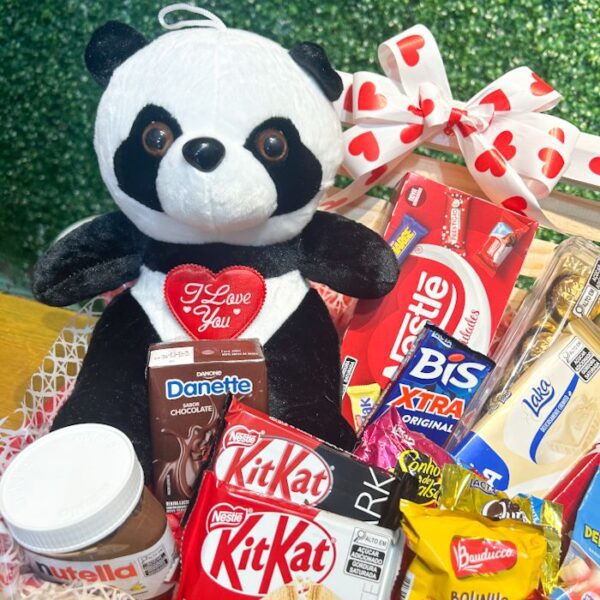 Cesta de Chocolates com Panda I Love You - Imagem 2