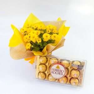 Mini Margarida Amarela Com Ferrero Rocher