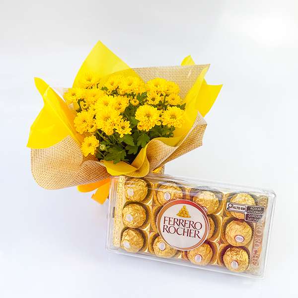 Mini Margarida Amarela Com Ferrero Rocher