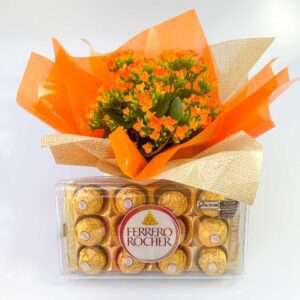 Flor da Fortuna Laranja com Ferrero Rocher