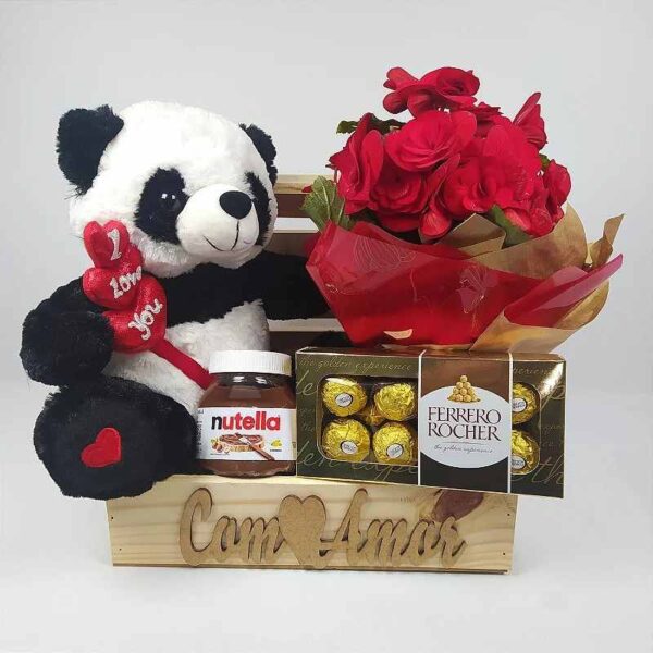 Baú Romântico com Panda e Flores - Imagem 2