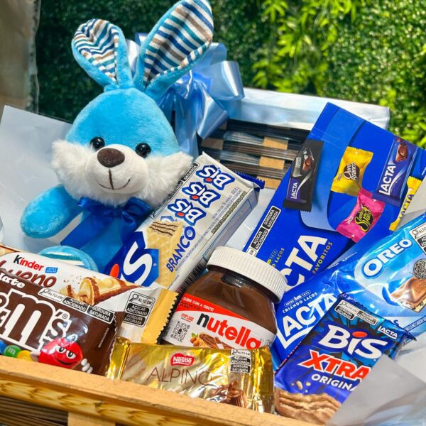 Cesta De Chocolates com Coelhinho - Imagem 2