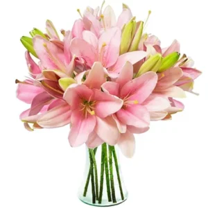 Arranjo Luxuoso de Lírios Cor de Rosa