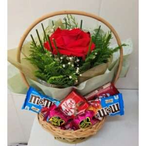 Cesta Amor em Flores e Chocolate