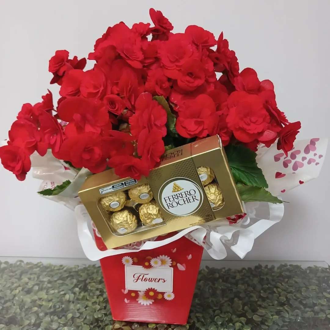 Begônia Vermelha com Ferrero Rocher