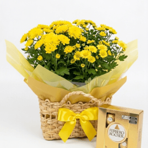 Bolsa de Palha Floral com Mini Margaridas Amarelas – Doce Encanto